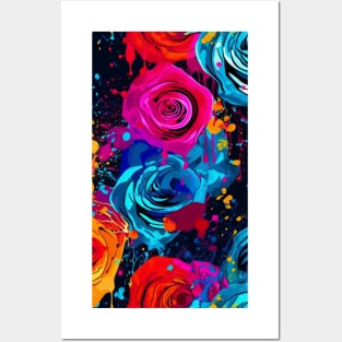 Rainbow flowers Posters and Art